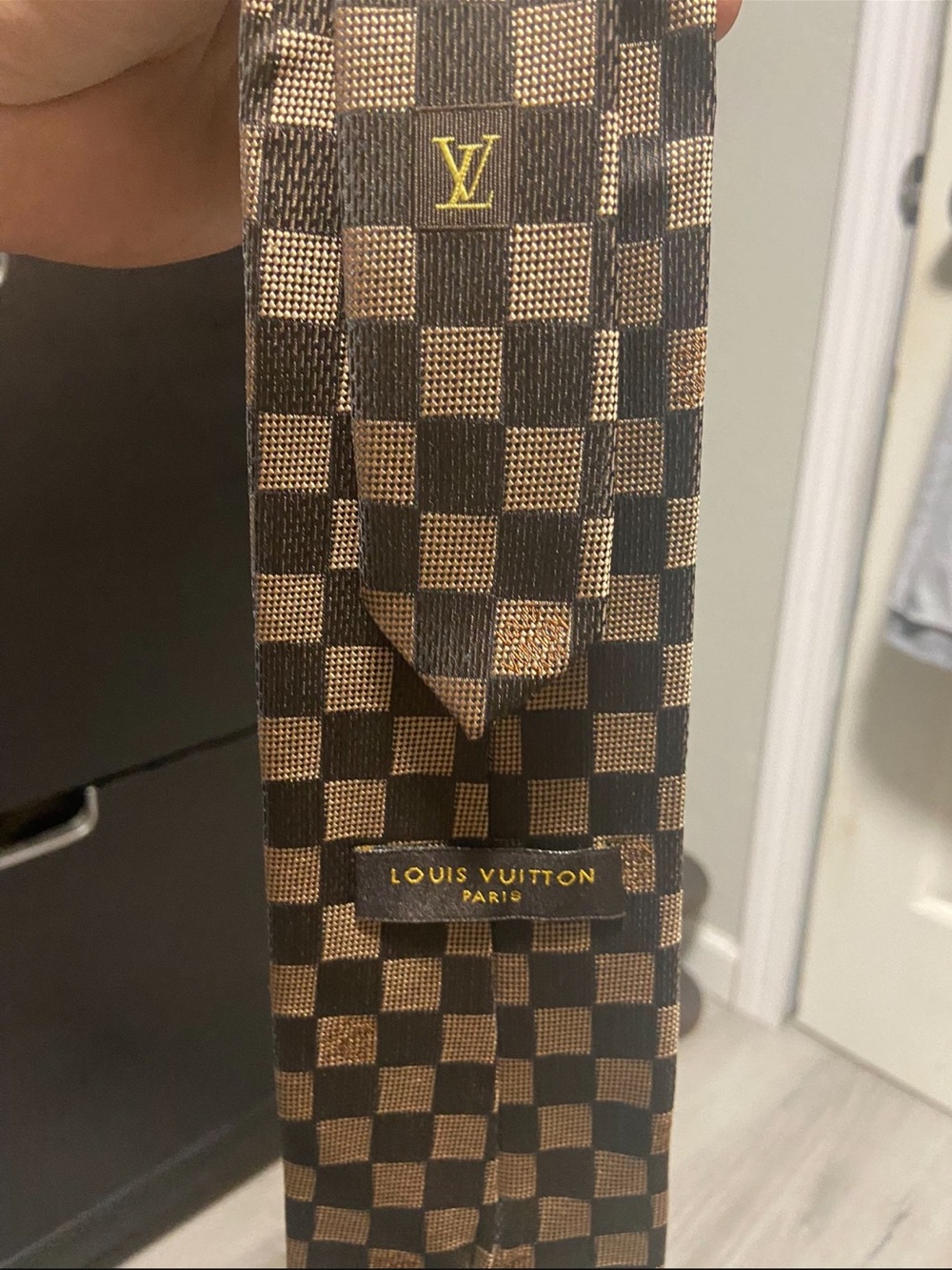Louis Vuitton Brown Damier Canvas Mens Belt Bag Strap
